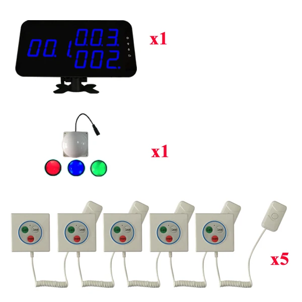 Система вызова медсестры Hotspital Pager Простая установка голосовой подсказки, чтобы знать аварийную своевременность 433,92 МГц - Цвет: 1screen 1light 5bell
