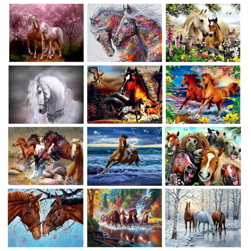 YUMEART DIY Алмазная Краски ing по номерам искусство бегущая лошадь Животные вышивка