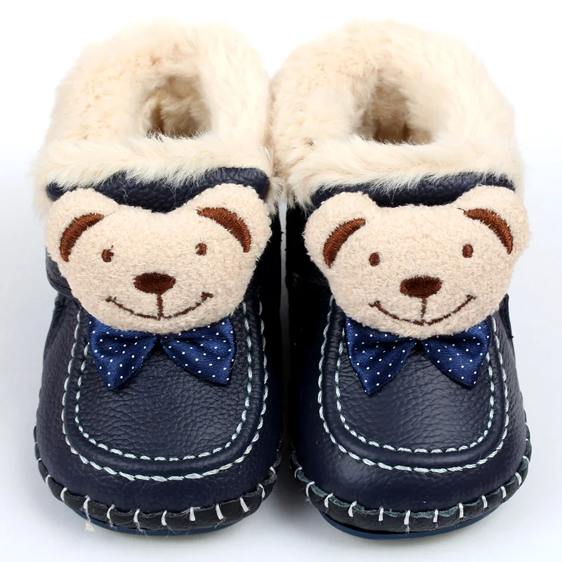 Winter Baby Boots Warm Leather Snow Boots Soft Rabbit Fur Boys Baby Moccasins Animal Infant Shoes Kids First Walkers genuine leather baby shoes lace up toddler baby moccasins mixed colors boys shoes first walkers free shipping