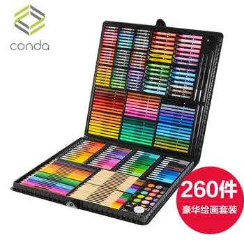 

Children Crayons Safe,Non-toxic Baby Coloured Crayons Watercolor pencil 260 pieces Stationary set Coloured Oil Rods Washable.
