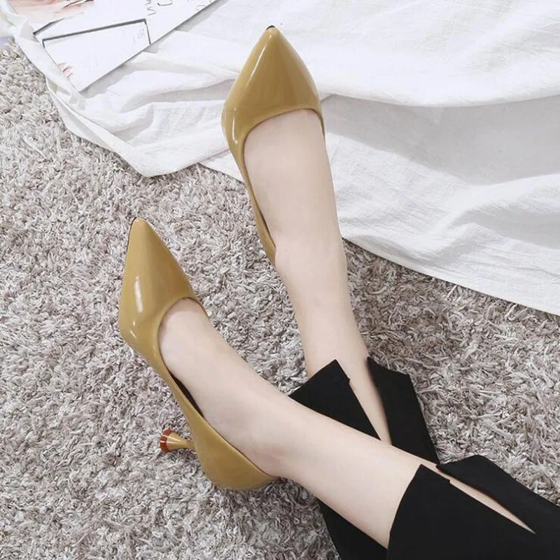 

HOT Summer Women Shoes Pointed Toe Pumps Suede Leisure Dress Shoes High Heels Boat Wedding tenis feminino 10cm
