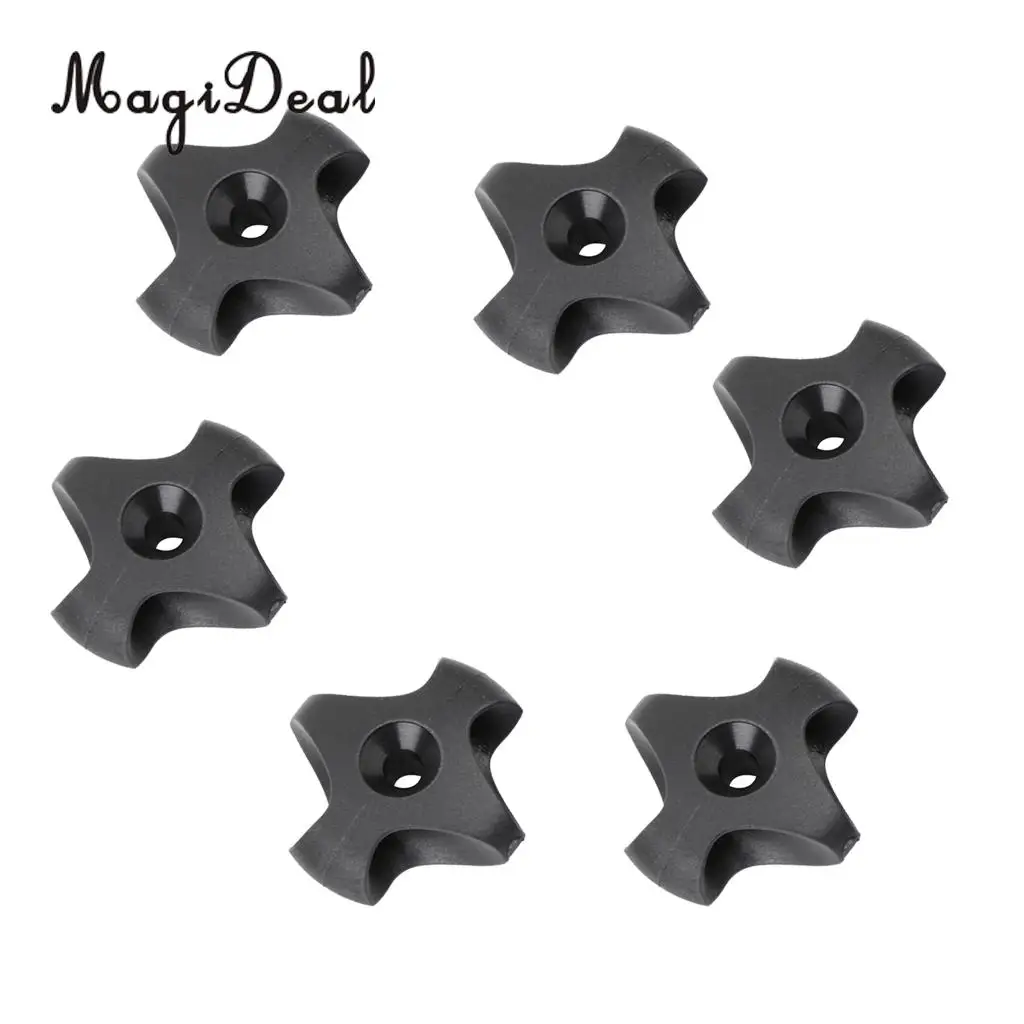 Pack of 6 Pieces Black Nylon Boat Kayak Deck Line Guide for Securing Deck Lines Shock Cord Canoeing Rafting Accessories