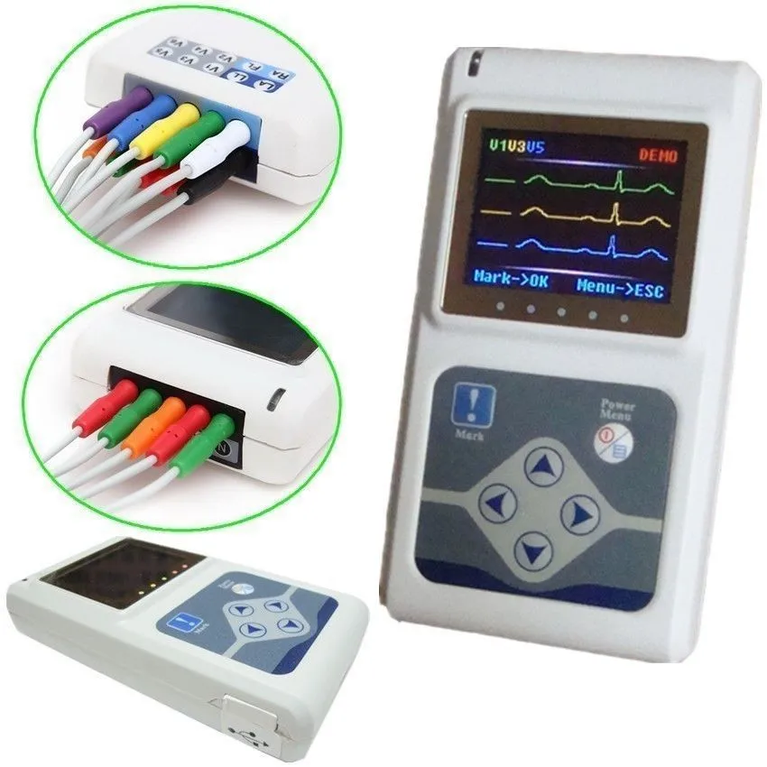 ECG/EKG Holter система 3 канала 24 часа рекордер монитор США+ программное обеспечение