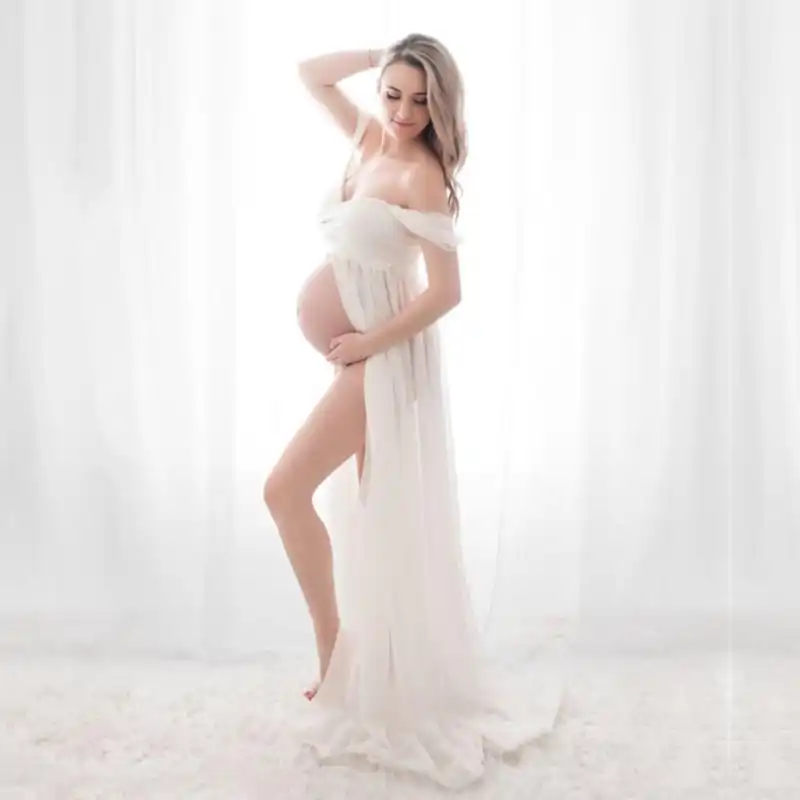 chiffon maternity dress for photoshoot