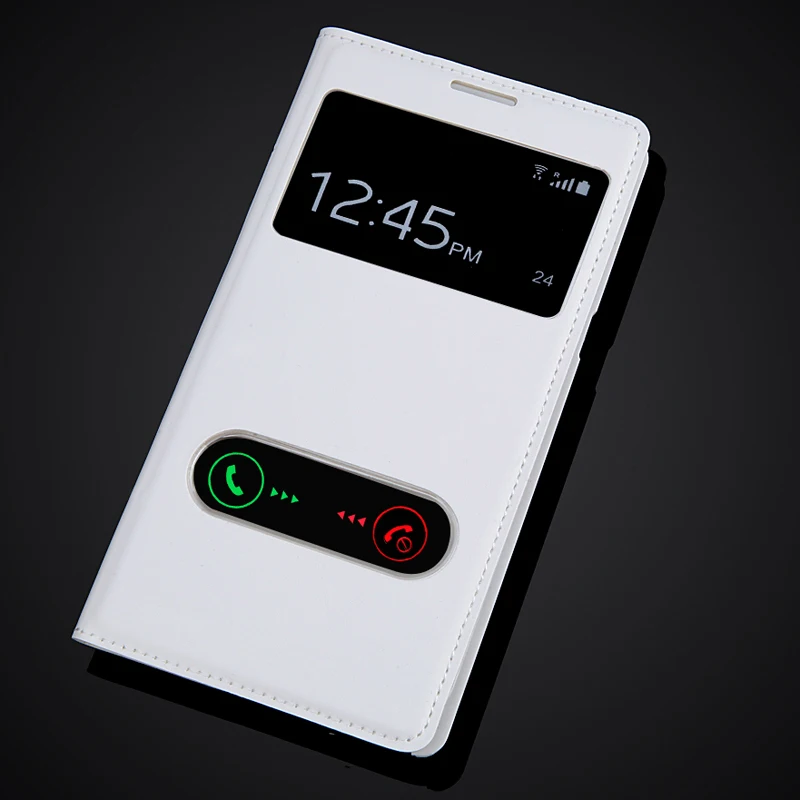 Для Samsung Galaxy Note 2 Note2 N7100 N7108 откидной чехол из искусственной кожи с окошком для