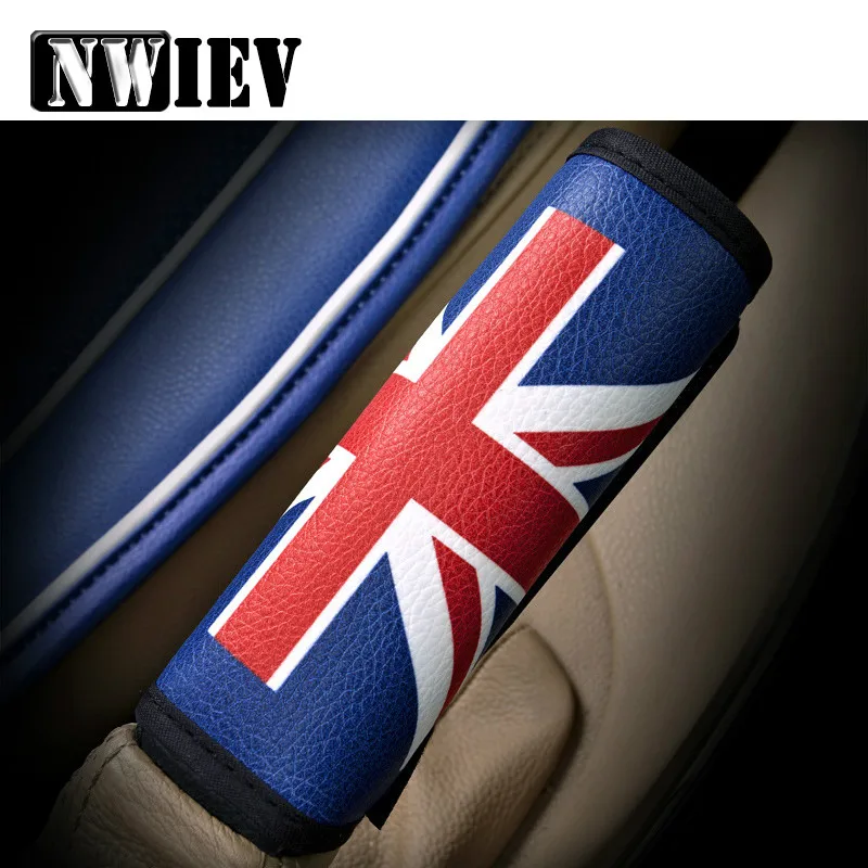 

NWIEV Car Handbrake cover cases British rice pennant Leather sets For Jeep Ford Focus 2 3 Peugeot 307 VW Polo Golf 4 5 7 Touran