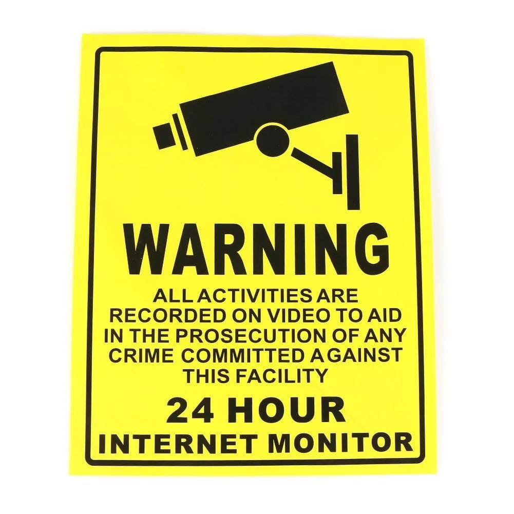 CCTV Security Camera System Warning Sign Sticker Decal Surveillance