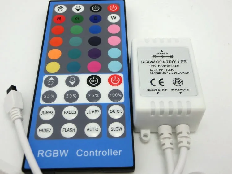 

free shipping 10pcs DC12V 40Key IR Remote RGBW led Controller for SMD 3528 5050 RGB+White /warm white LED flexiable Strip Lights