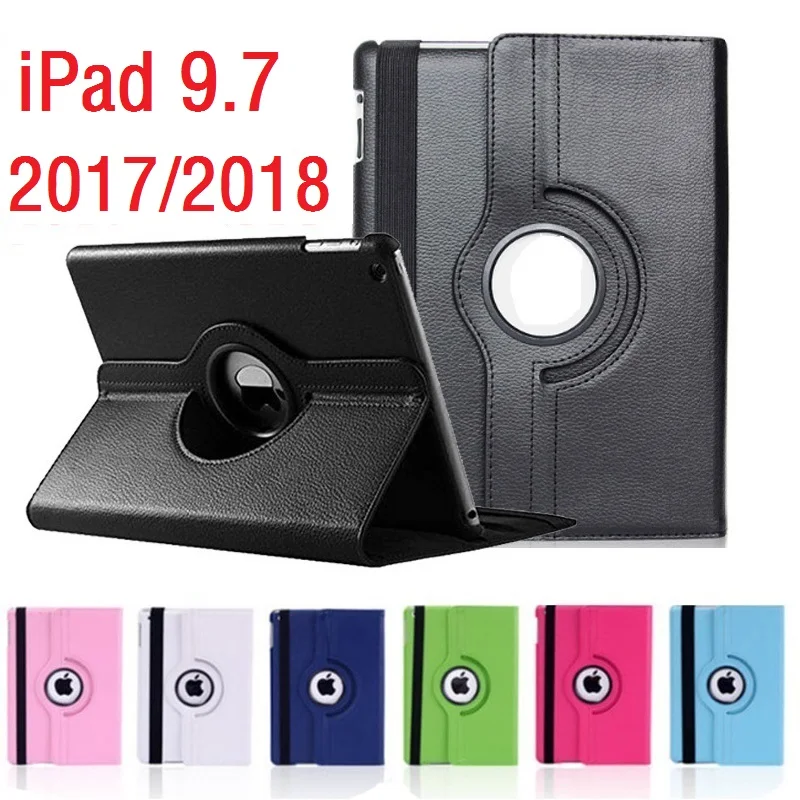 

New Tablet Case for iPad 2017 2018 9.7 Case 360 Rotation Flip Cover PU Magnetic Cover for iPad 2018 2017 5th 6th Cover 9.7''