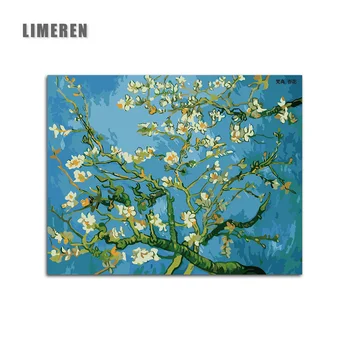 

Frameless Almond flowers Painting By Numbers Abstract impression Coloring By Numbers