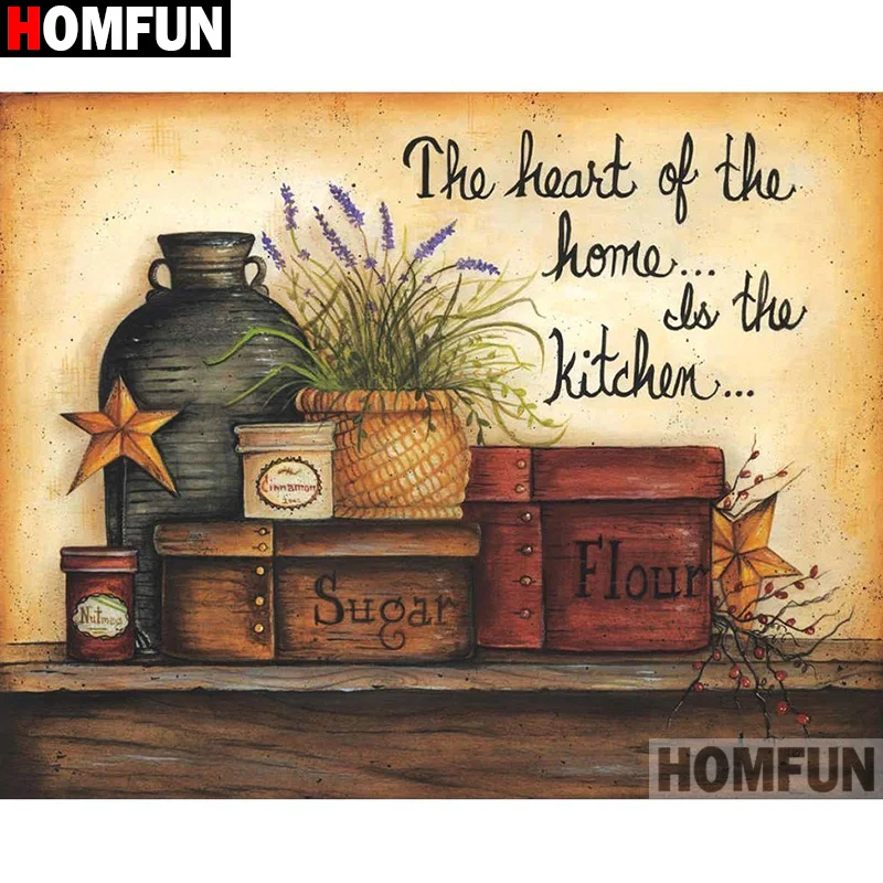 

HOMFUN Full Square/Round Drill 5D DIY Diamond Painting "Flower text" 3D Diamond Embroidery Cross Stitch Home Decor A20055
