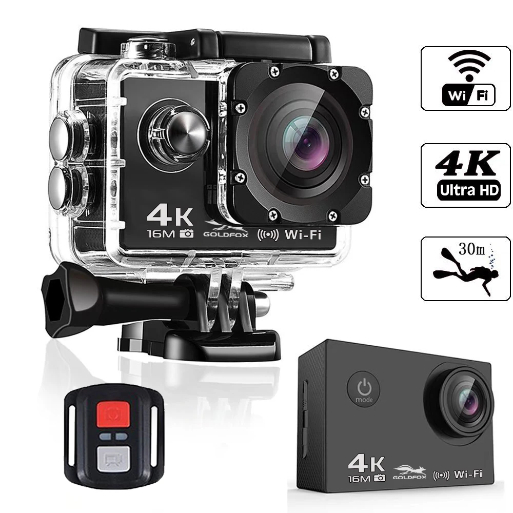 Спортивная мини Экшн-камера Ultra HD 1080 P/60fps 16MP 2,4g wifi 4 K камера 170D подводный водонепроницаемый 30 M DV шлем видео фото камера