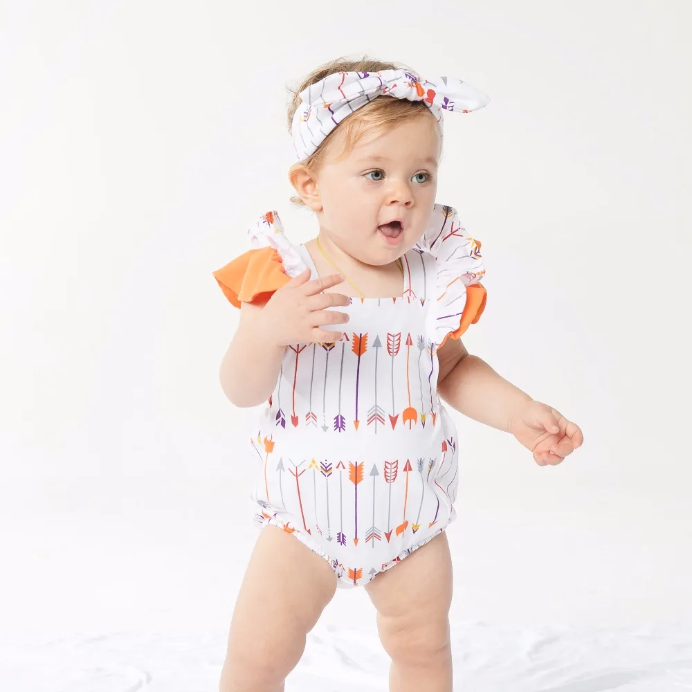 

2PCs Summer Boutique baby romper Cotton set newborn baby girl clothes Sleeveless arrow Printed Cartoon Infant Clothing YK-Loving