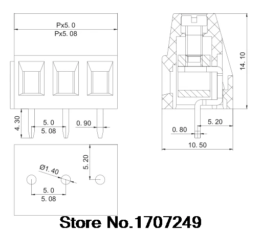 100 шт. KF128-5.08-2P KF128-2P KF128 2Pin 5,08 мм Высокое качество окружающей среды медь ноги PCB винт клеммный блок разъем ROHS