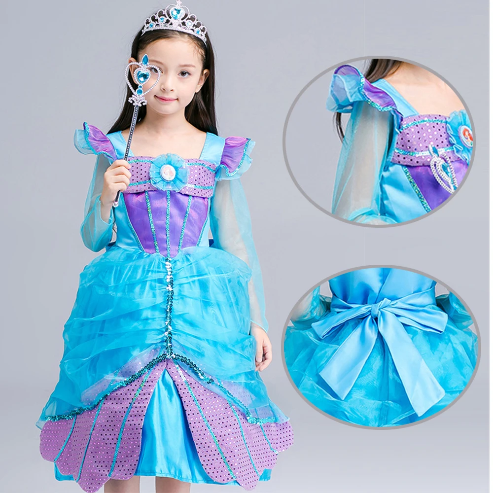 2017 new the little mermaid ariel kids girls dress princess cosplay halloween costumechina - Mermaid Halloween Costume For Kids 2017 new the little mermaid ariel kids girls dress princess cosplay halloween costumechina - Mermaid Halloween Costume For Kids