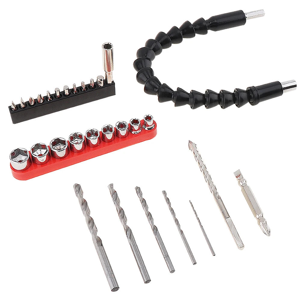 29pcs Electric Drill Accessories Set Power Tool Snake Drill Sleeve Screwdriver Head Flexible