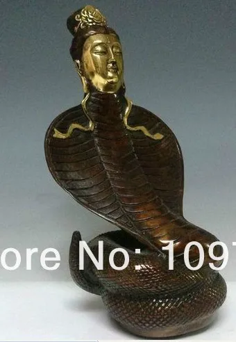 

bir 00465 Chinese Bronze Statues w Snake