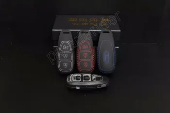 

Only Red car key case sewing Hand car key cover case Genuine quality leather for FORD ECOSPORT KUGA MONDEO