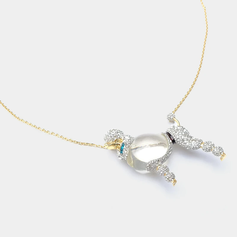 

Poodle design shiny fashion exaggerated necklace