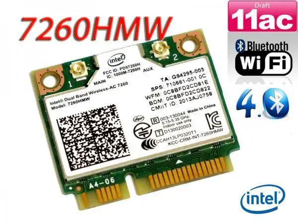 Беспроводная карта для intel 7260HMW 710661-001/784639-005 ac 7260 двухдиапазонный 867 Мбит/с WiFi + BT 4 0