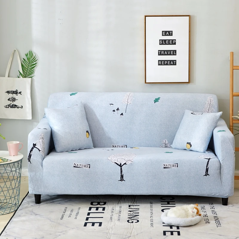 Anti dirty Elastic Furniture Covers Light Blue Universal Stretch Sofa
