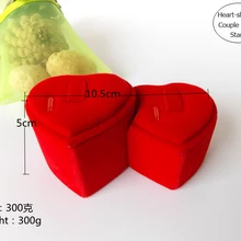 Портативный красные бархатные украшения дисплей держатель Подставка для свадьбы пара кольца ювелирные изделия Органайзер стойка шоу случае Bijoux обувь