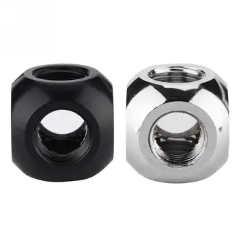 

G1/4" Metal Spherical Tube 4 Ways Fitting Connector for PC Water Cooling