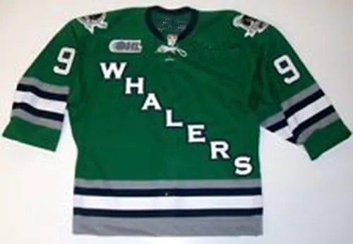 

Vintage PLYMOUTH WHALERS #9 TYLER SEGUIN Throwback Men's Hockey Jersey Embroidery Stitched Customize any number and name