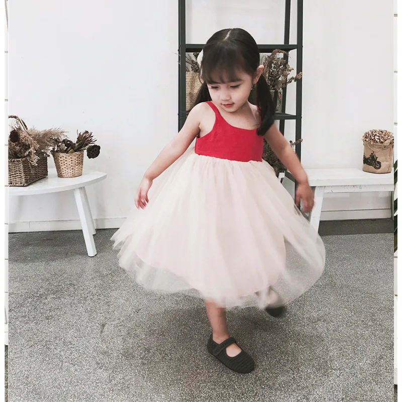 Г. летнее платье принцессы для маленьких девочек кружевная фатиновая летняя одежда корейская модная детская одежда