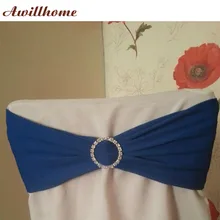 100 шт. Королевский синий цвет спандекс группа с алмазной брошь