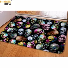 Hugsiera Punk 3D Corlorful calavera cabeza impresión felpudo Vintage sala de estar cocina dormitorio alfombras hogar decorar alfombras de suelo al aire libre