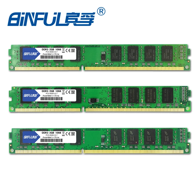 Binful бренд DDR3 2 Гб 1066 МГц PC3-8500 оперативная Память память 240pin совместим с хорошим настольным компьютером