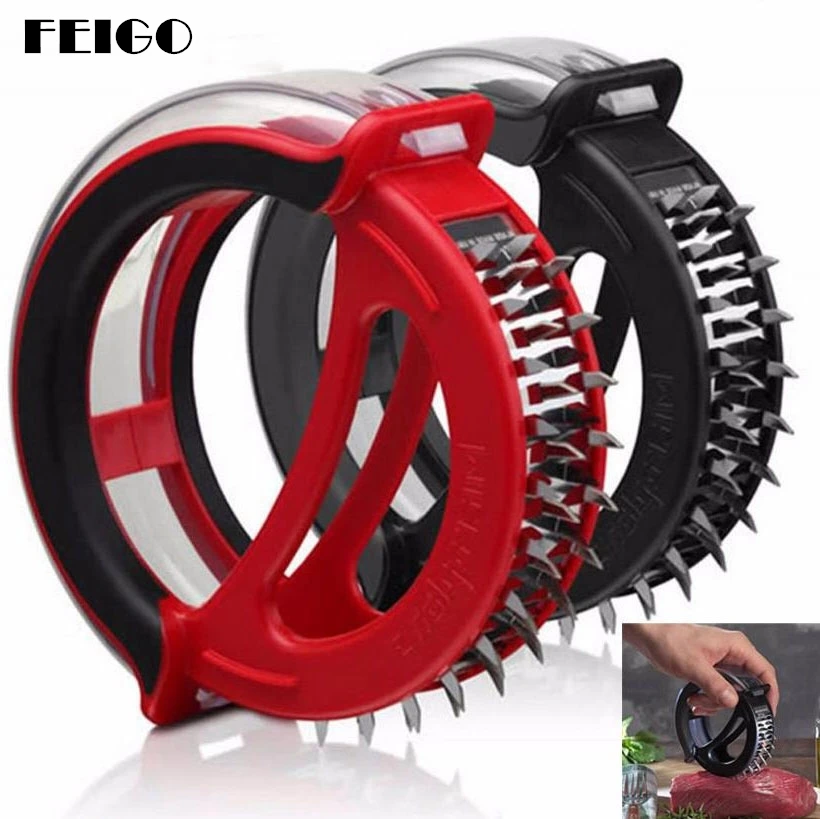 

FEIGO New Professional Meat Tenderizer Needle Stainless Steel Meat Tenderizer with 48 Blades Cooking Kitchen Tools Gadgets F319