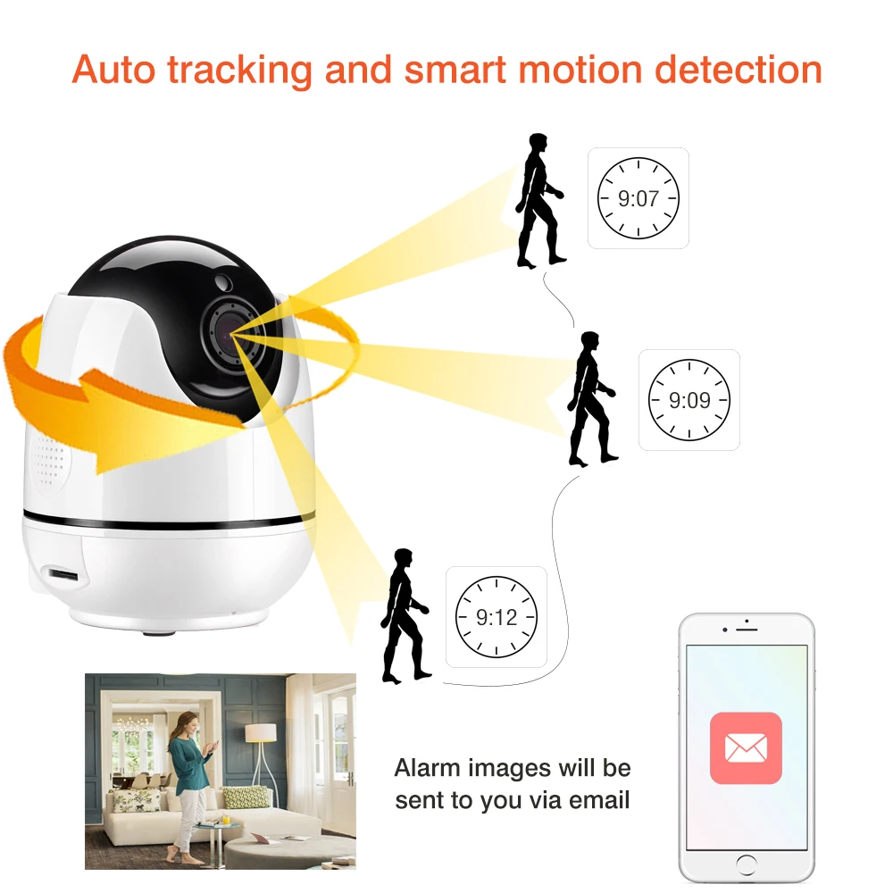 

HD 1080P PTZ IP Camera Auto Tracking Human Home Baby Security Surveillance CCTV Camera 2MP Night Vision Wireless Wifi Cam