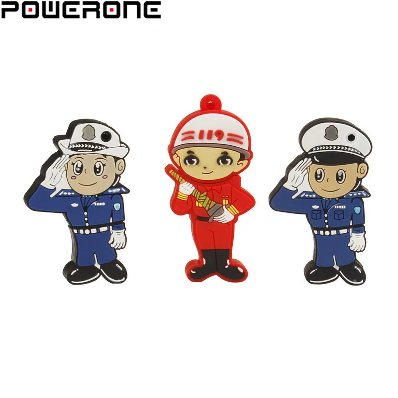 

POWERONE New arrival police man usb flash drive traffice police pendrive 4GB 8GB 16GB 32GB 64GB gift memory stick