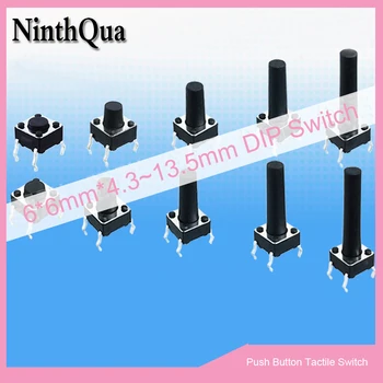 

100pcs 6*6mm Light touch switch DIP4 ON/OFF Touch button Touch micro switch 6*6 keys button DIP 4pin
