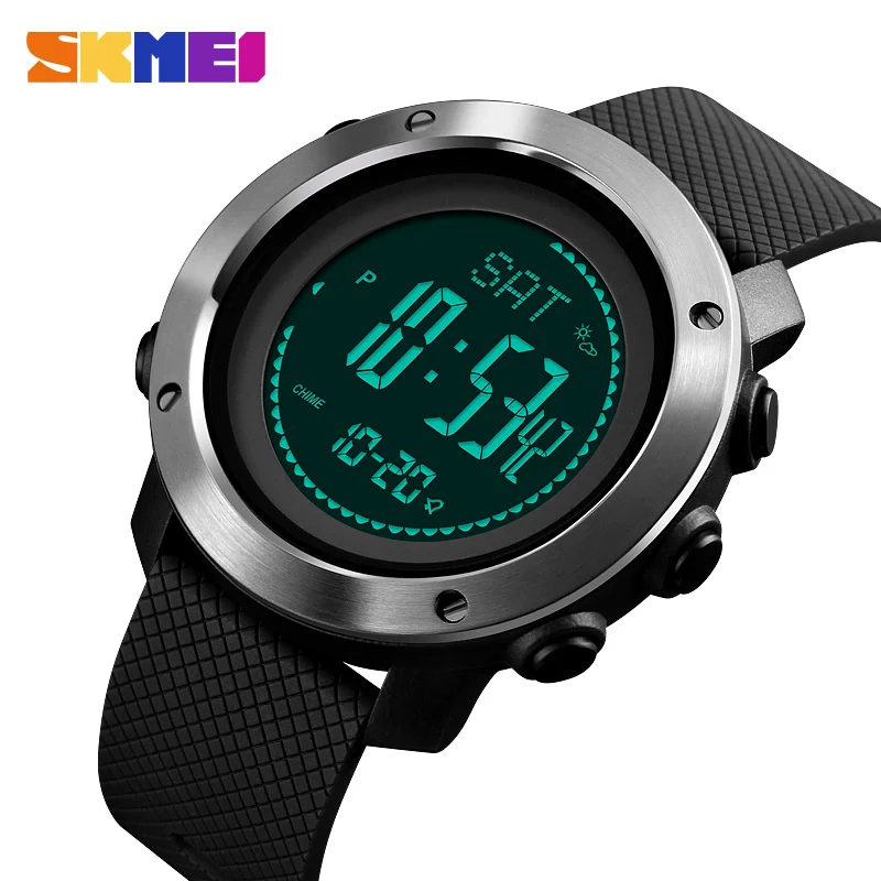 Kopen Skmei Outdoor Kompas Horloges Heren Digitale Sport Horloges Voor Mannen Thermometer Druk Weer Tracker Horloge Reloj 1418 1427