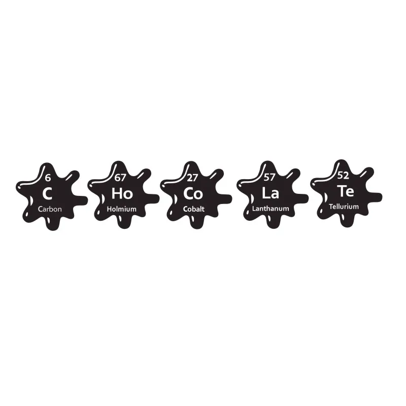 Chocolate Wall Decals Words Chemical Elements Kitchen Wall Stickers Cafe Bar Decoration Vinyl Sticker Home Decor Vinyl Art Wall