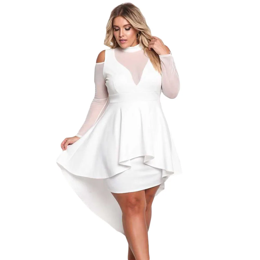 White-Sheer-Mesh-Trim-Hi-Lo-Peplum-Bodycon-Dress-LC61727-1-23815