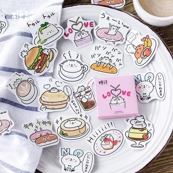 

45PCS/box New Creative Dessert Bear Diary Paper Lable Sealing Stickers Crafts Scrapbooking Decorative Lifelog DIY Stationery