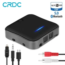 CRDC Bluetooth 5,0 аудио передатчик приемник CSR8675 Aptx HD адаптер оптический Toslink/3,5 мм AUX/SPDIF для автомобиля Наушники для телевизора и т. д.