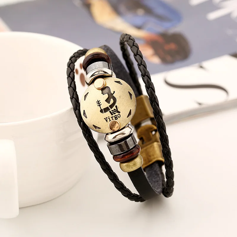 Leder Männer Tibetischen Silber Armband Parataxe Drachen Mehrschichtige neu.