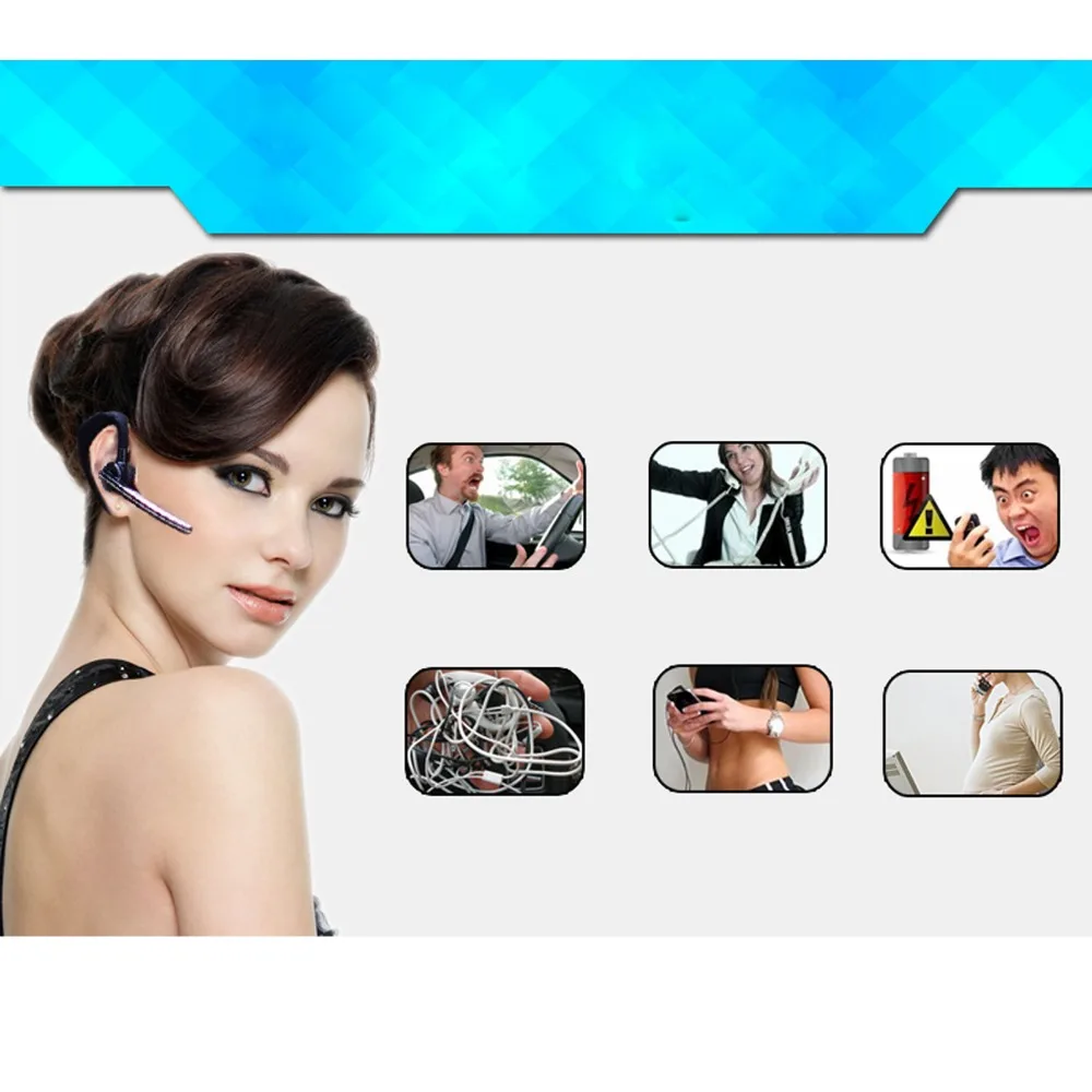 Wireless Headset Bluetooth Headphone Stereo Handfree Earphone With Mic For Android IOS Samsung iPhone Motorola Huawei PS3 Tablet