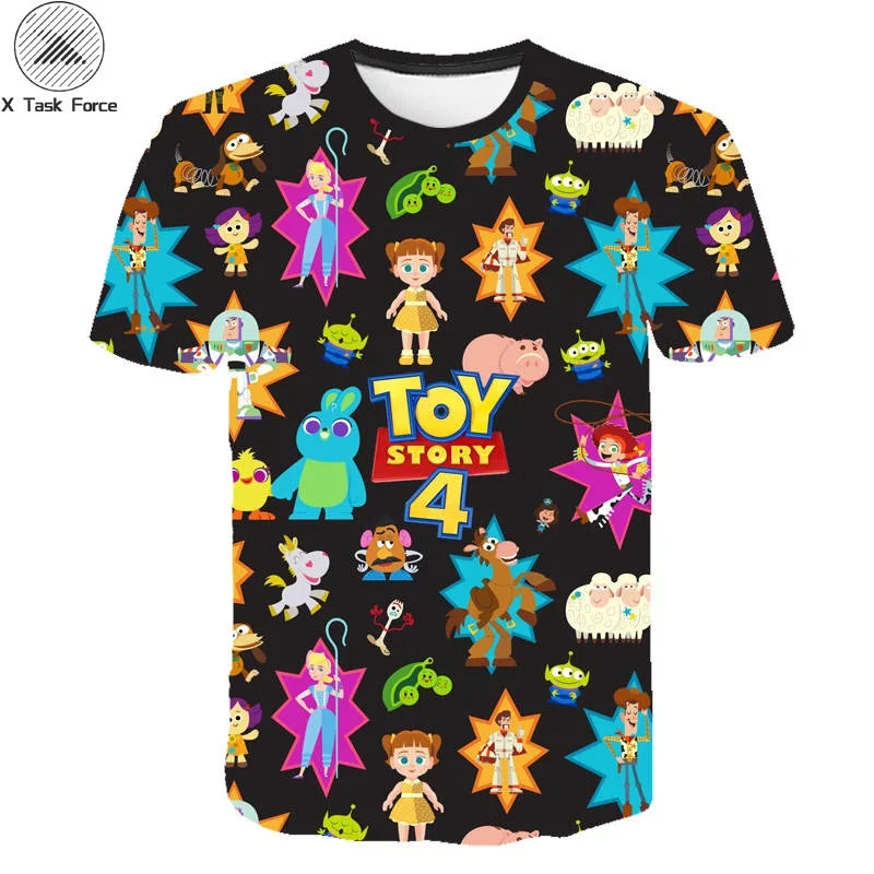 

2019 New funny t shirts Kids Cartoon movie Toy Story 4 3D printed t-shirt Boys/girl Harajuku style tshirt streetwear tops