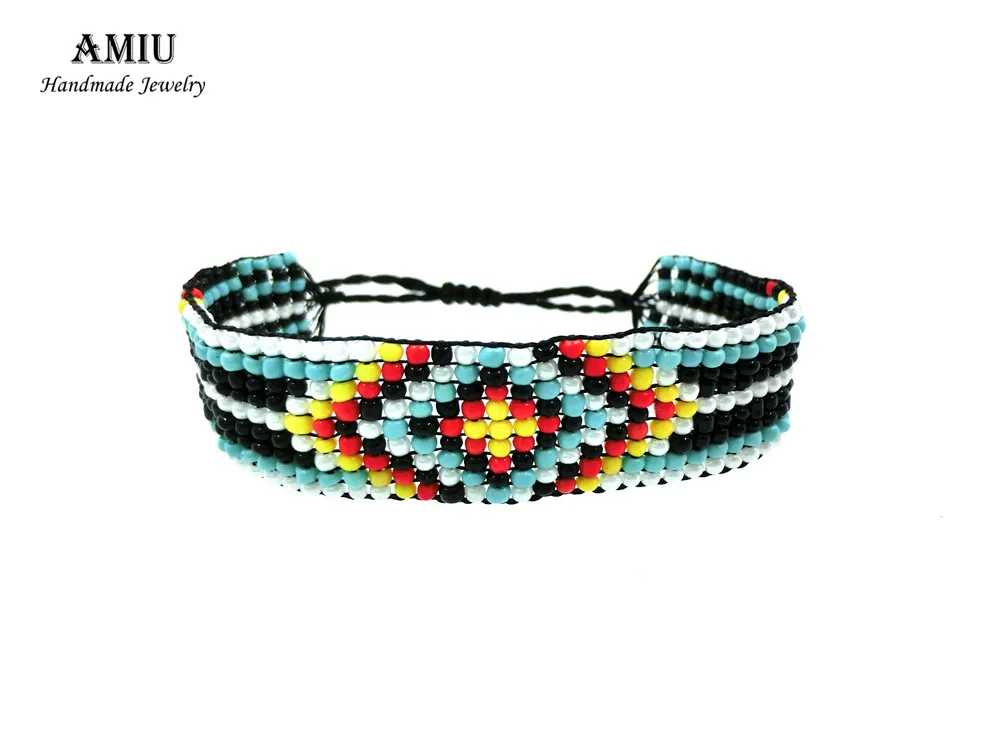 AMIU Handmade Friendship Bracelet Bohemia Style Hippy Bracelet Rope Popular String Seed Beads Bracelets For Women Men Christmas