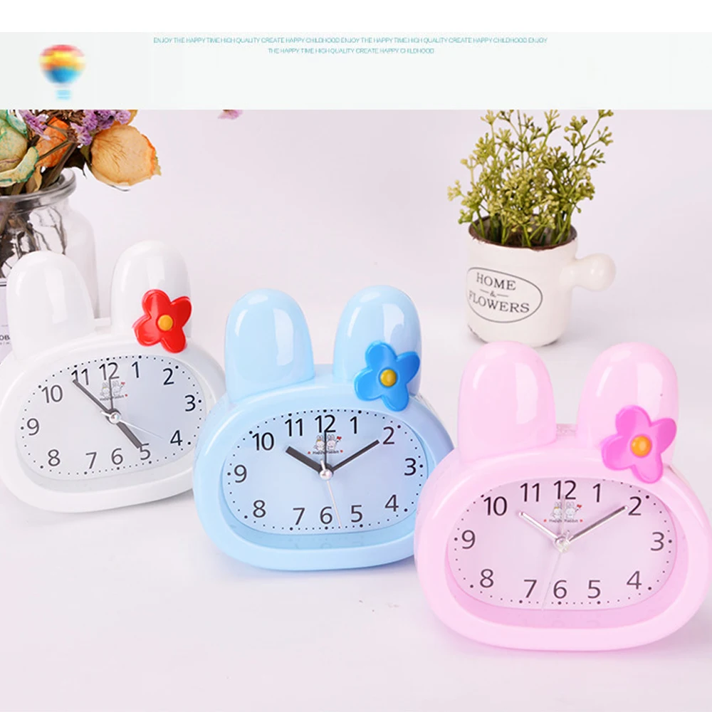 New Children Toy Table Clock Cute Cartoon Rabbit Digital Desk Bunny