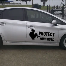 2 X Cute Squirrel with A Big Gun To Protect Your Fine Art of Nuts Funny Car Stickers Wall Rv Door Car Cover Vinyl Decal 9 Colors