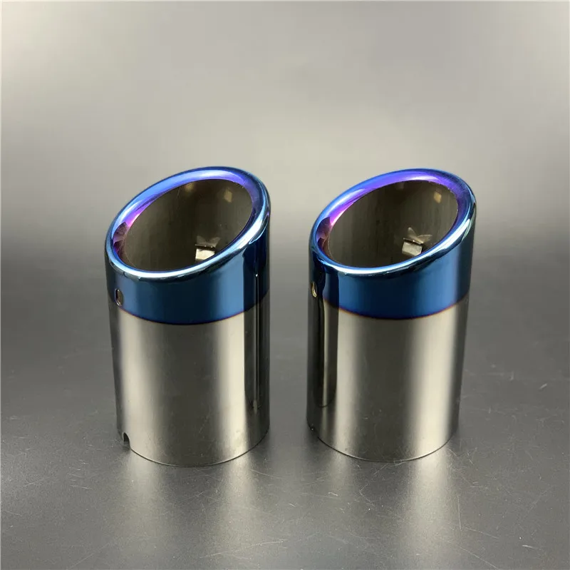 2pcs Car Exhaust Tip Muffler Pipe Cover For Audi Q3 Auto Accessories For Volkswagen Tiguan 2011 - Цвет: Blue 2pc