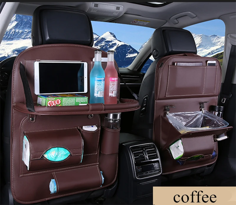 Assento de Carro de Volta Bolsa de Lixo Bolsas do Organizador Bolsa de Armazenamento de Viagem Acessórios para Automóveis Tidying com Lixo Novo Mesa Dobrável Estiva 10 Novo Assento de Carro de Volta Saco