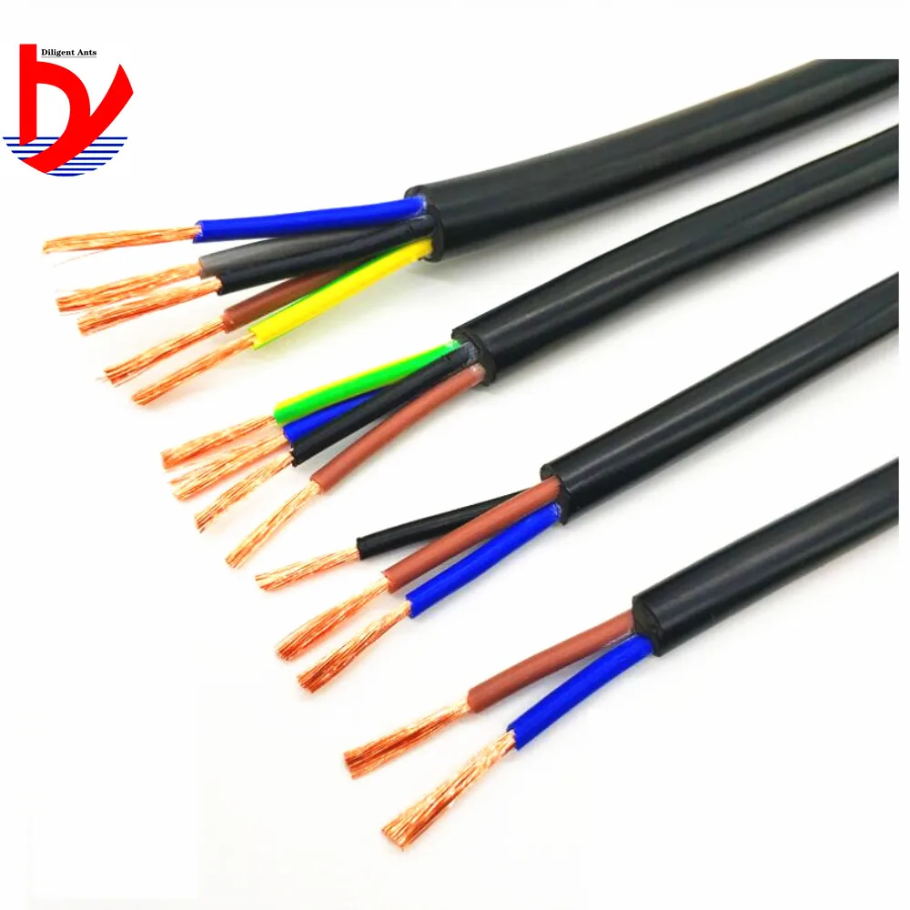 18 AWG 0.75MM2 RVV 2/3/4/5/6/7/8/10/12/14/16/18 Cores Pins Copper Wire Conductor Electric RVV Cable Black